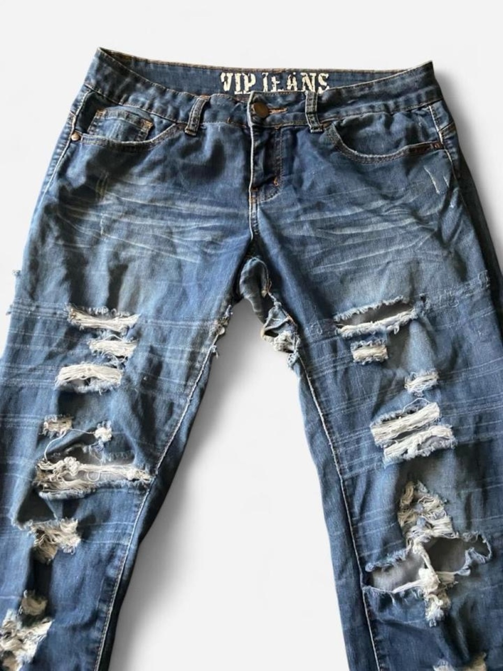 VIP Blue Ripped Skinny Jeans - Picture 4 of 7